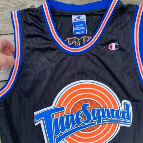 Vintage 90s Champion X Jordan Bugs Bunny Tune Squad Jersey Large Black - Picture 5 of 6